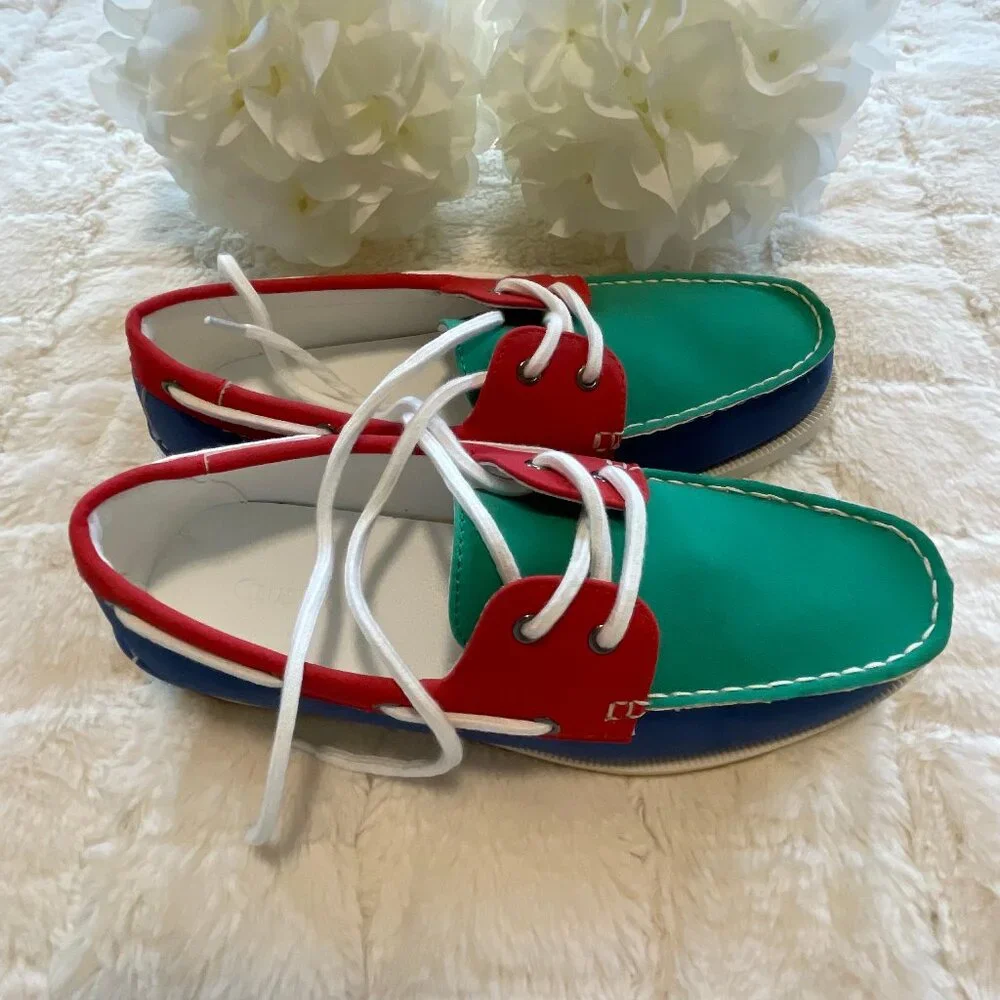 Club Room Elliott Blue/Green Boat Shoes NWT NIB